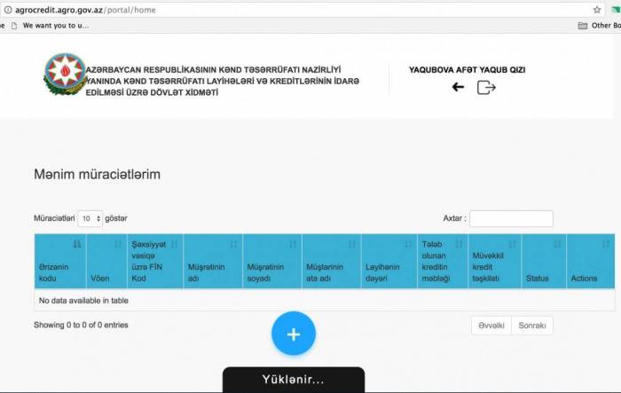Fermerlər kredit üçün online müraciət edə biləcək