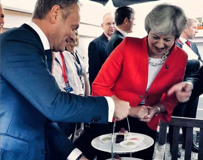 EU council president mocks Theresa May on Instagram with 