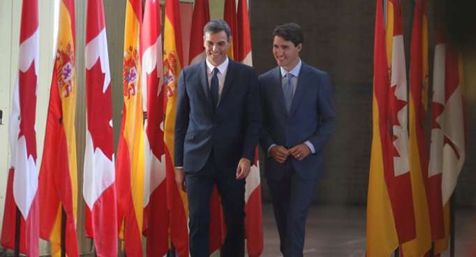 Sánchez y Trudeau dan prioridad a cooperación bilateral y lucha contra el cambio climático