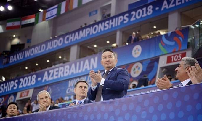 Le président mongol a suivi le championnat du monde à Bakou