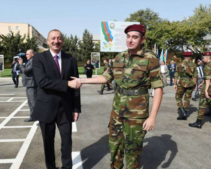 Ilham Aliyev attends oath-taking ceremony for young soldiers