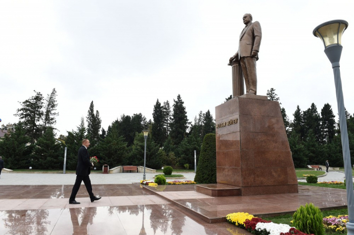 Le président Ilham Aliyev est arrivé dans le district d