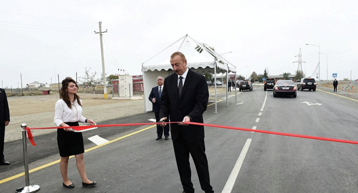 Präsident Ilham Aliyev weiht Automobilstraße Scheki-Kisch ein