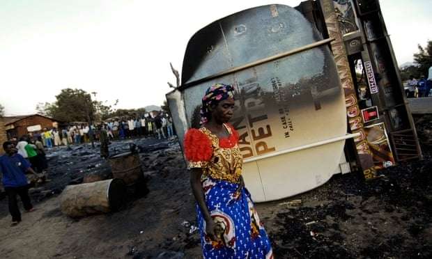 Dozens killed after oil tanker catches fire in DRC