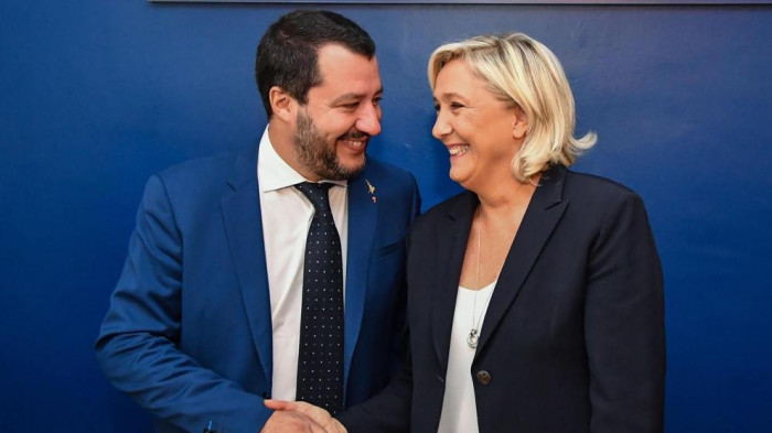 Salvini y Le Pen se erigen como “salvadores” de su Europa ultraderechista