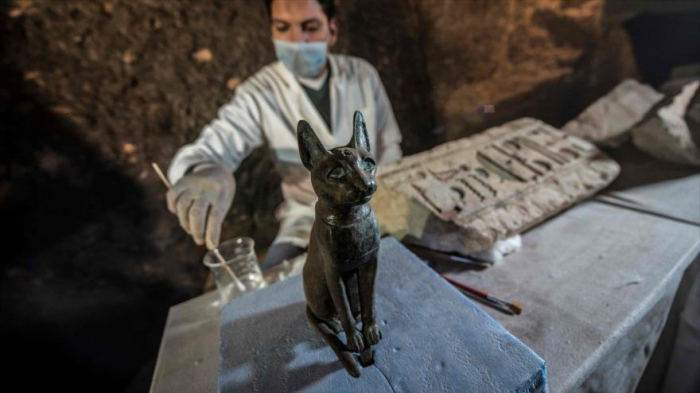 Descubren en Egipto decenas de momias de animales y estatuas