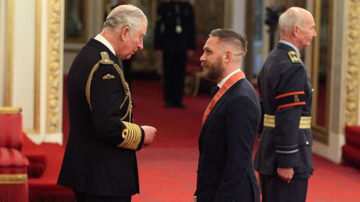 Tom Hardy made a CBE by Prince Charles