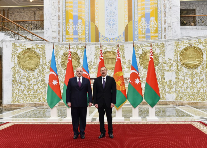 Official welcome ceremony held for Azerbaijani president in Minsk - PHOTOS