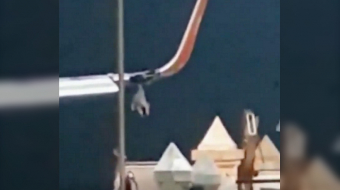 Lion Air plane smashes into lamp post just before takeoff with 145 passengers on board -VIDEO