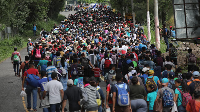 Central American migrants resume their march toward U.S. border