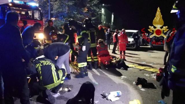 Six killed, dozens injured in stampede at packed Italy nightclub