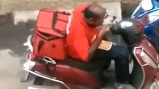 India delivery man sacked for eating food sparks sympathy