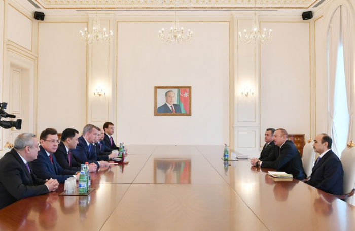  Ilham Aliyev reçoit une délégation de la province russe d’Astrakhan 