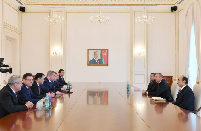   Presidente Ilham Aliyev recibe al gobernador de Astracán  