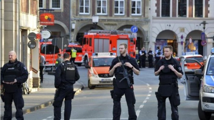 Ten hurt as car ploughs into bus stop in western Germany - police