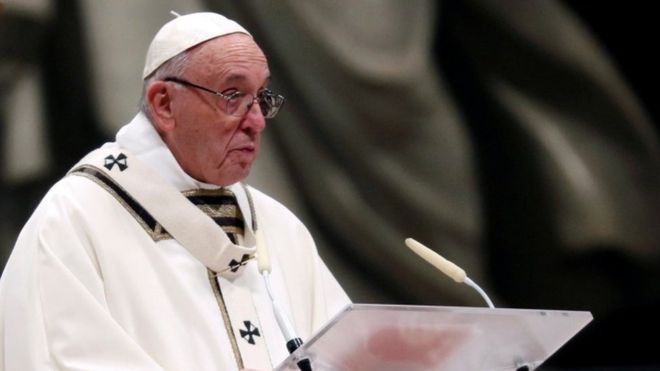 Pope Francis condemns world of materialism and poverty