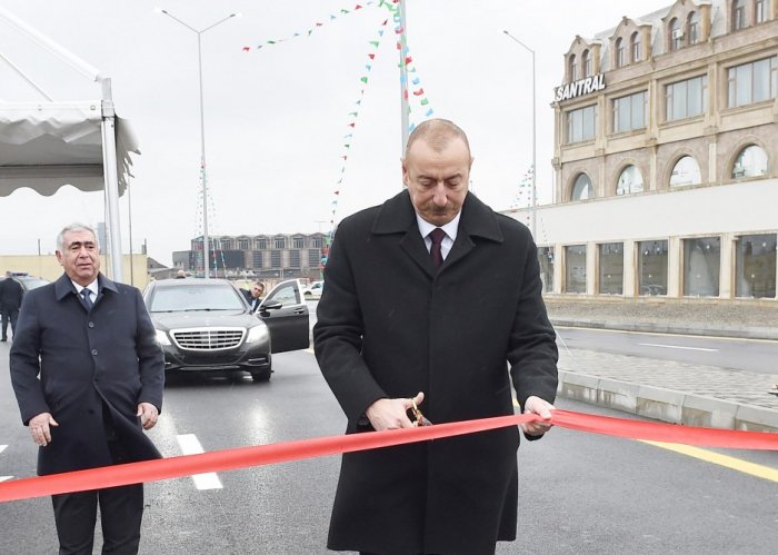   President Aliyev attends opening of newly-built road in Baku  