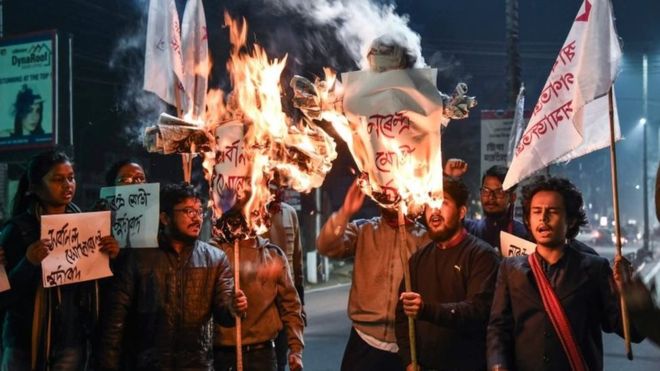 Anti-migrant protests rock north-east India