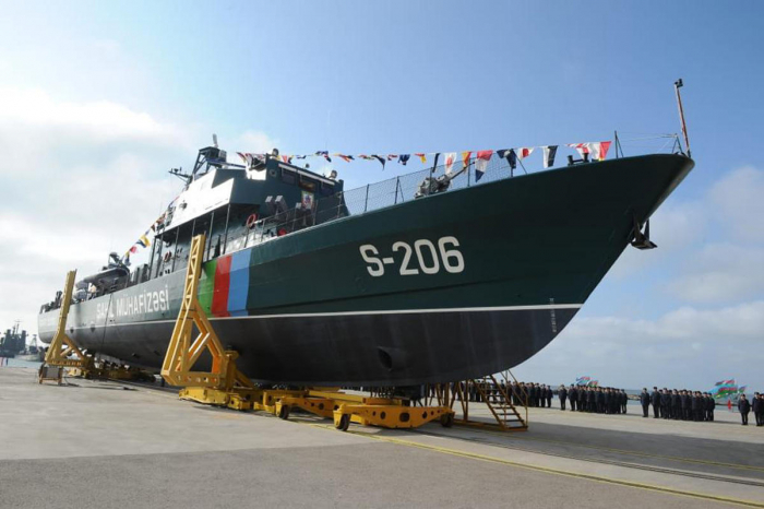  Azerbaijan’s border guard ship set afloat in Caspian Sea - PHOTOS 