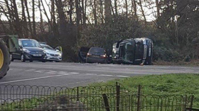   UK’s Prince Philip flips SUV on roadway, emerges unhurt  