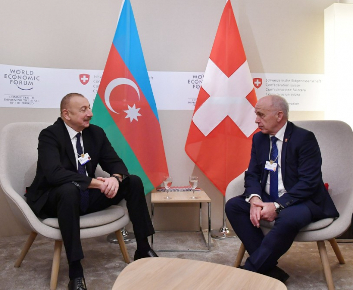   إلهام علييف يجتمع مع رئيس سويسرا-  صور    