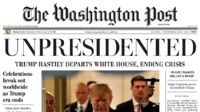 Distribuyen falsa edición de The Washington Post que anuncia la renuncia de Trump