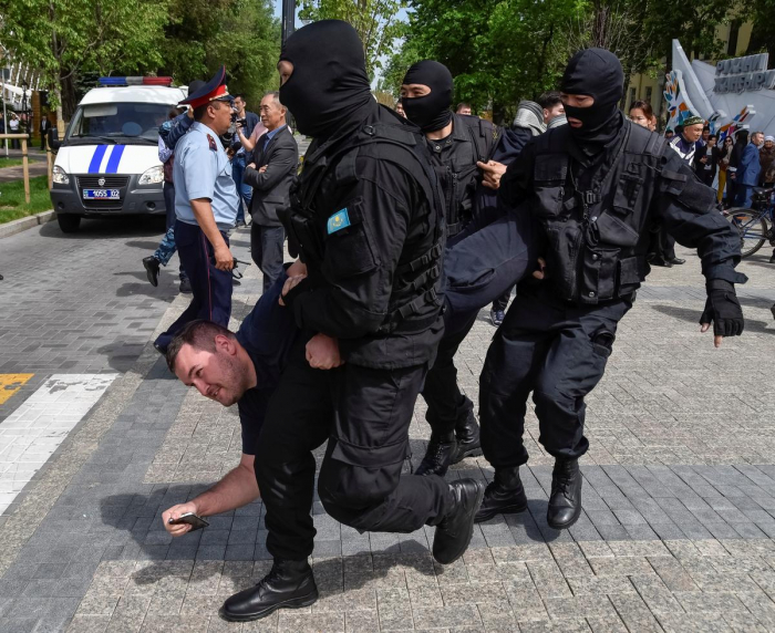 Police in Kazakhstan detain dozens of anti-government protesters  
