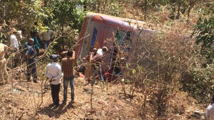 6 killed, 45 injured after bus falls into gorge in India