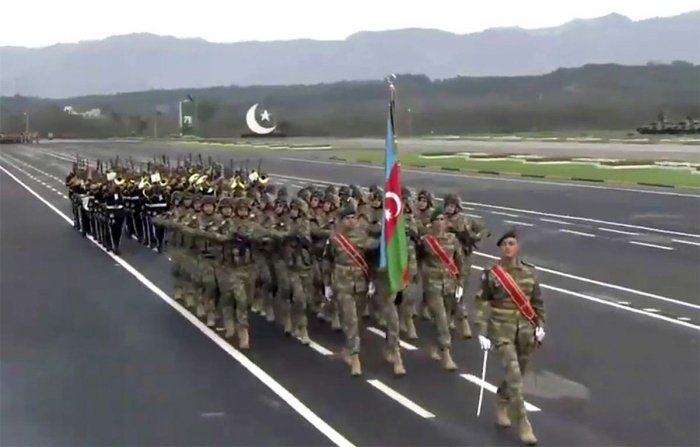  Azerbaijani servicemen take part in military parade dedicated to National Day of Pakistan 