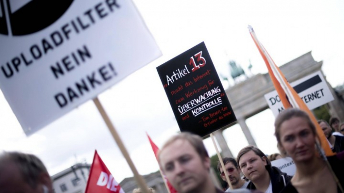 Demonstration gegen EU-Urheberrecht