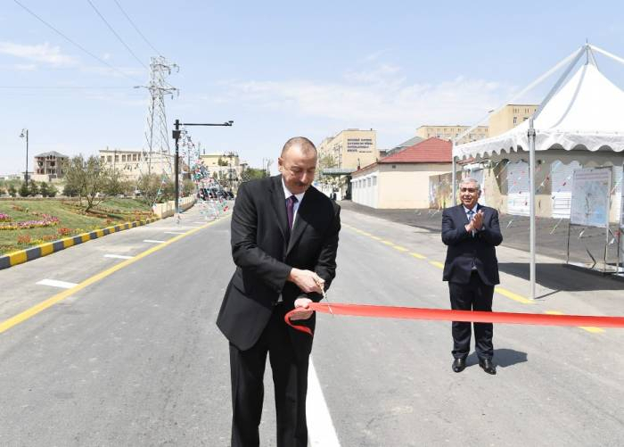  President Aliyev attended the opening of Mardakan-Gala highway 