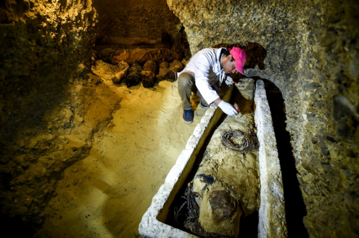 Thousands-year-old Egyptian sarcophagus opened on live TV