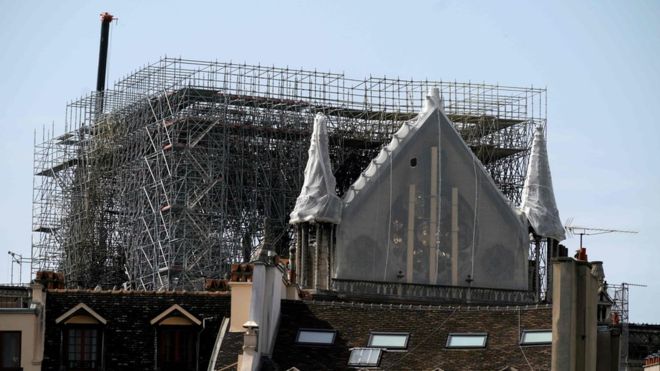 Notre-Dame fire: Rain threatens France