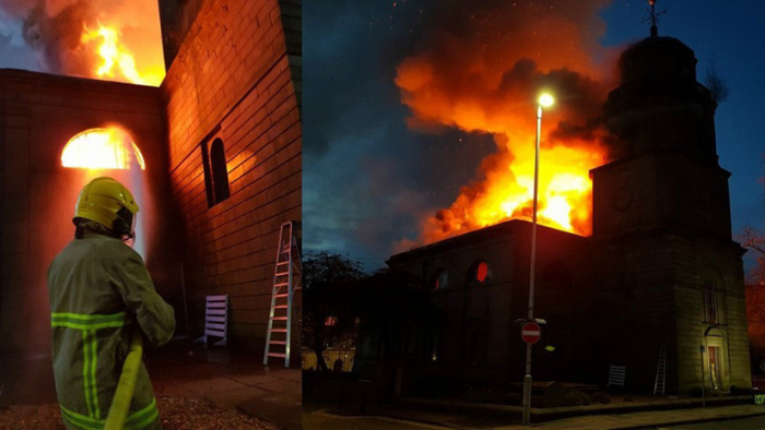   Un gran incendio arrasa una iglesia del siglo XVIII en Inglaterra  