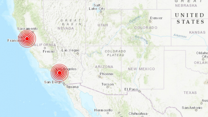   Se registran dos sismos en la costa de California  