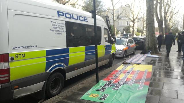 Police open fire as vehicle rams Ukraine embassy car in London; no injuries
