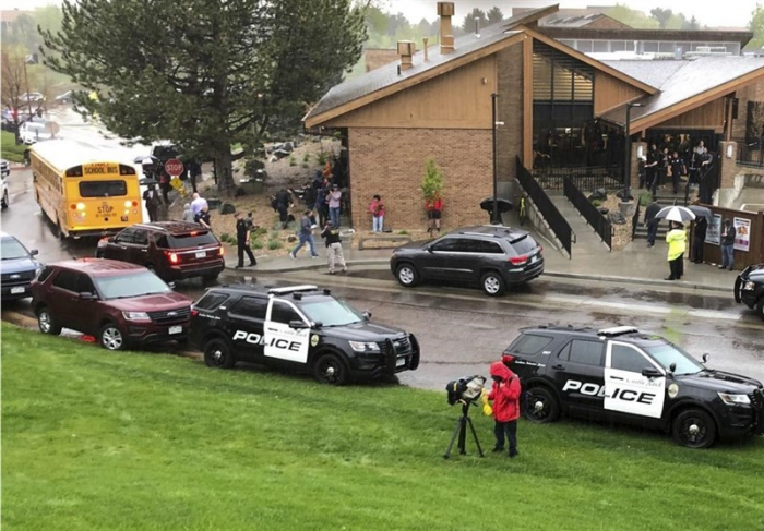 1 dead, 8 hurt in Colorado school shooting, 2 in custody