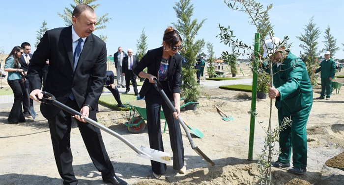  President Ilham Aliyev attends tree-planting campaign 