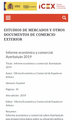   El comercio entre Azerbaiyán y España se está desarrollando  