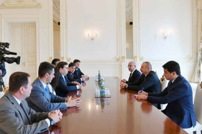   Ilham Aliyev recibe a la delegación brasileña  