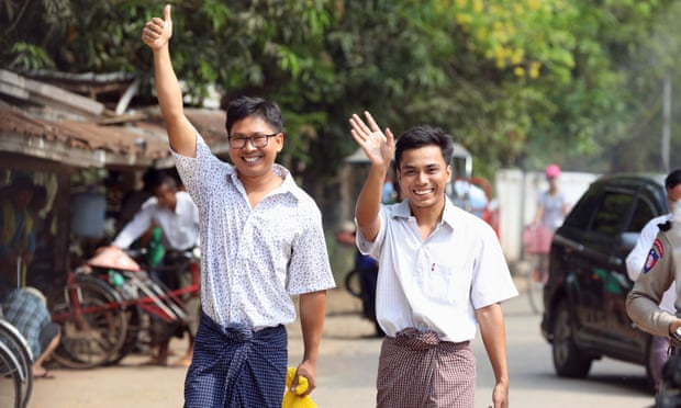 Myanmar frees Reuters journalists jailed for reporting on Rohingya crisis