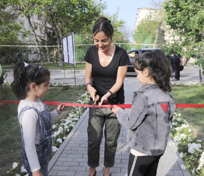 Leyla Əliyeva “Bizim həyət”in növbəti açılışında -  FOTOLAR   