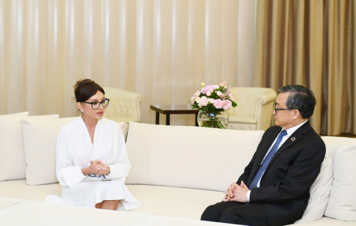  Mehriban Aliyeva se reúne con el Secretario General Adjunto de la ONU para Asuntos Económicos y Sociales