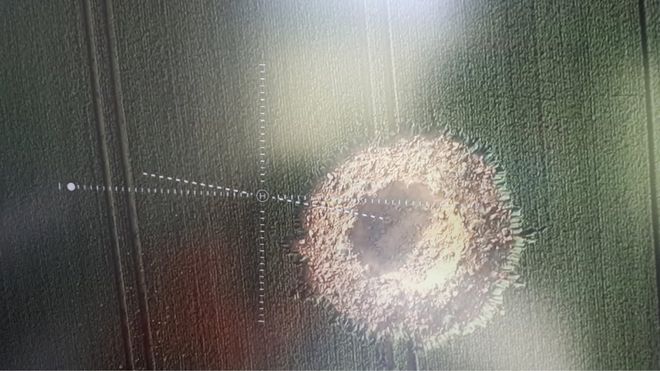 German WW2 bomb leaves giant crater in field