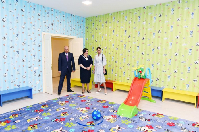 Azerbaijani First Vice President Mehriban Aliyeva attends opening of new building of orphanage-kindergarten No 11 in Yasamal district