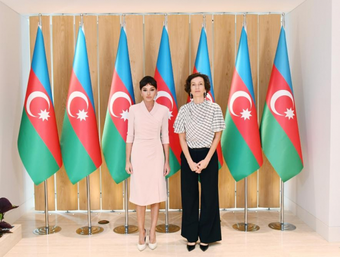  Erste Vizepräsidentin Mehriban Aliyeva trifft Generaldirektor der UNESCO Audrey Azoulay 