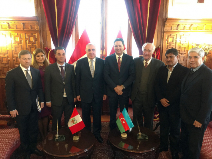  Ministro de Exteriores azerbaiyano se reúne con el presidente del Congreso de la República del Perú 
