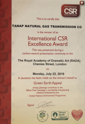   TANAP recibe un prestigioso premio  