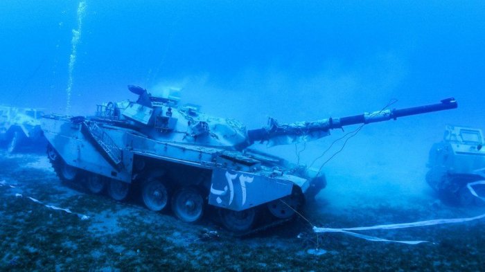 Jordan unveils underwater museum of military vehicles