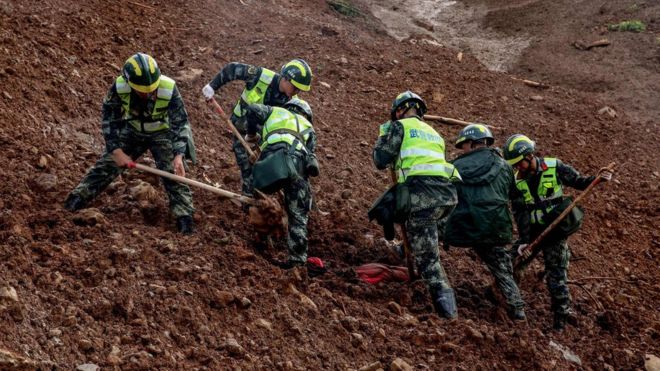 At least 30 killed and 15 missing after China landslide